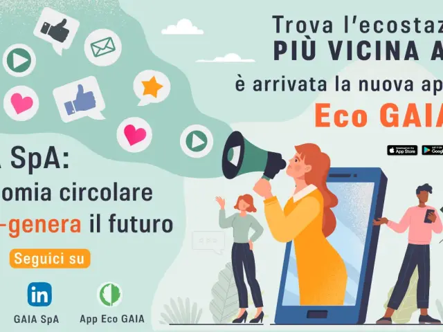 Gaia spa sui social network e con l'app ECO GAIA per sensibilizzare alla corretta gestione dei rifiuti e ai benefici dell'economia circolare