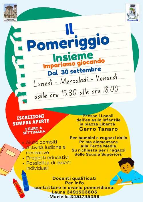  Progetto Doposcuola "Il Pomeriggio Insieme"