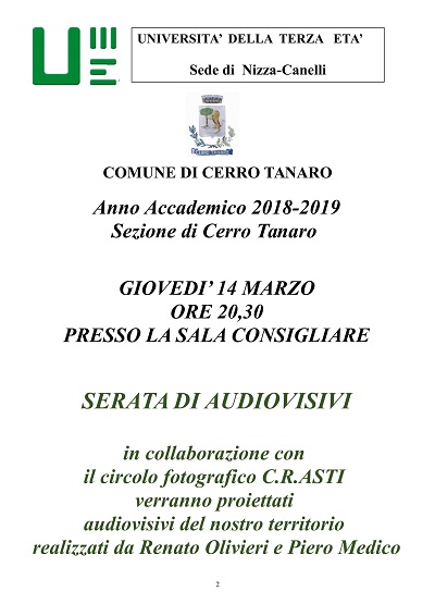 Università della Terza Età - Anno Accademico 2018-2019